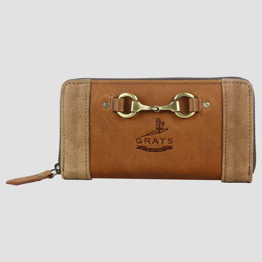 Sally Purse in Smooth Tan Leather with Suede