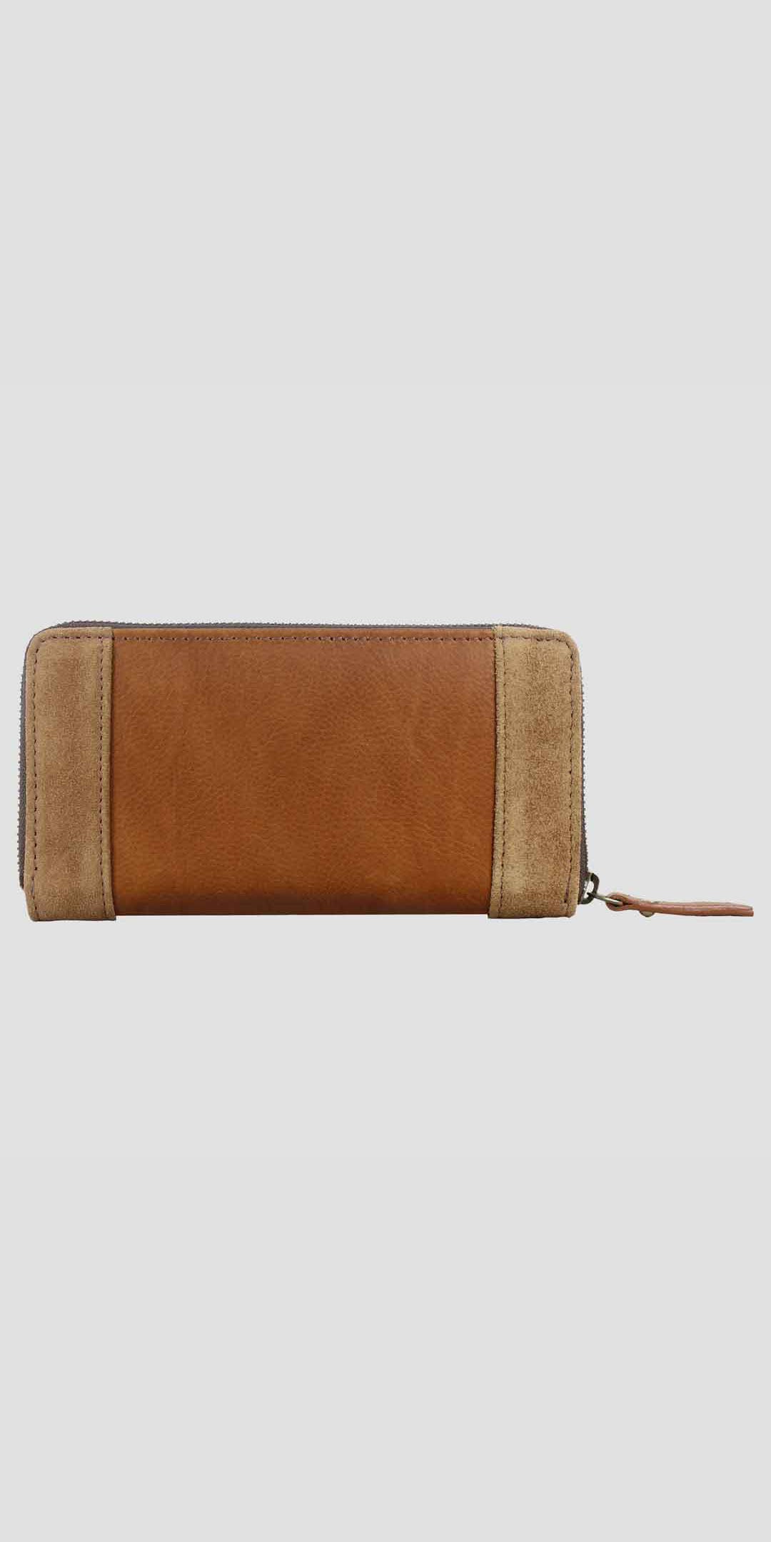 Sally Purse in Smooth Tan Leather with Suede