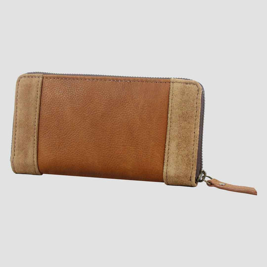 Sally Purse in Smooth Tan Leather with Suede