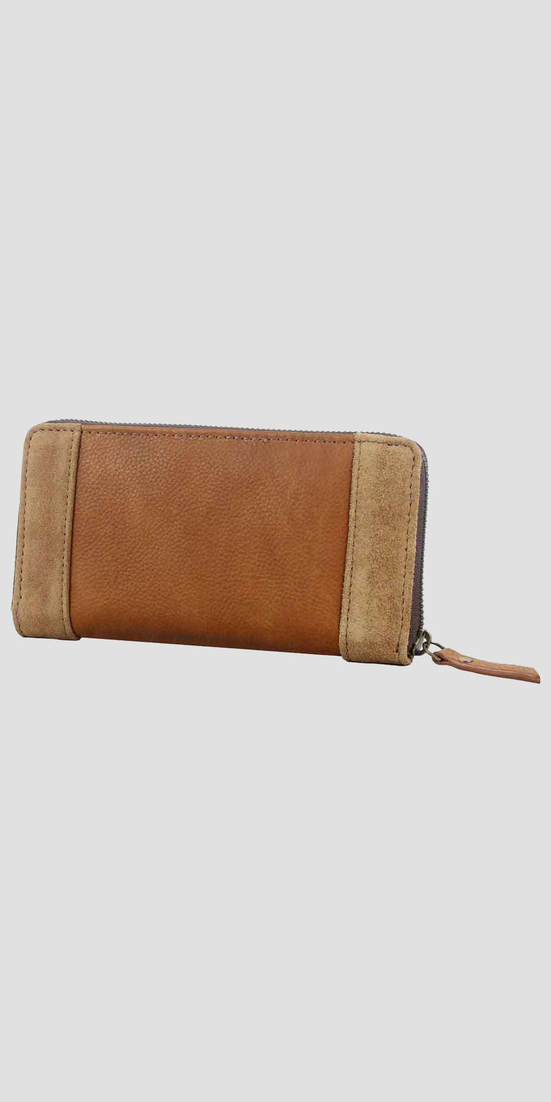 Sally Purse in Smooth Tan Leather with Suede
