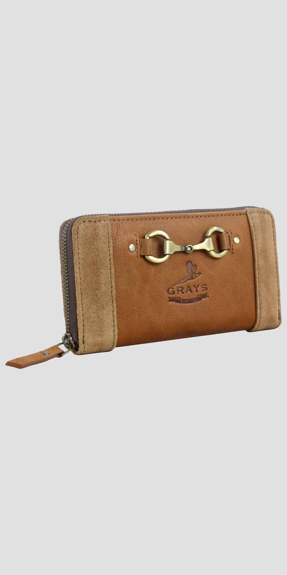 Sally Purse in Smooth Tan Leather with Suede