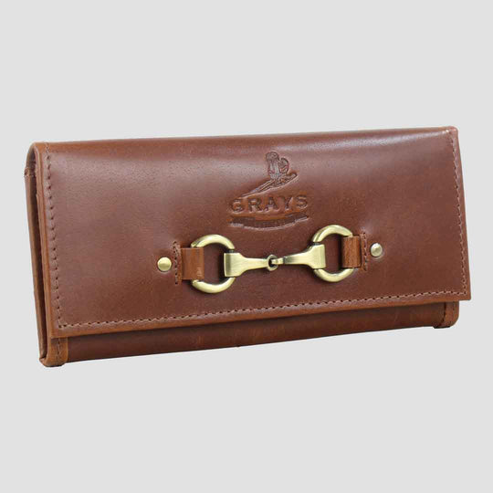 Lily Snaffle Purse in Dark Tan Natural  Leather