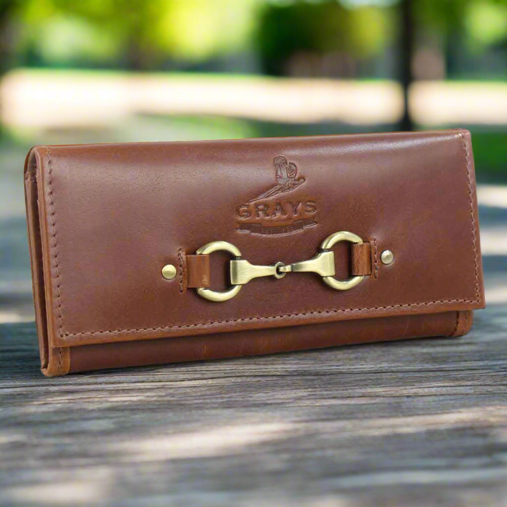 Lily Snaffle Purse in Dark Tan Natural  Leather