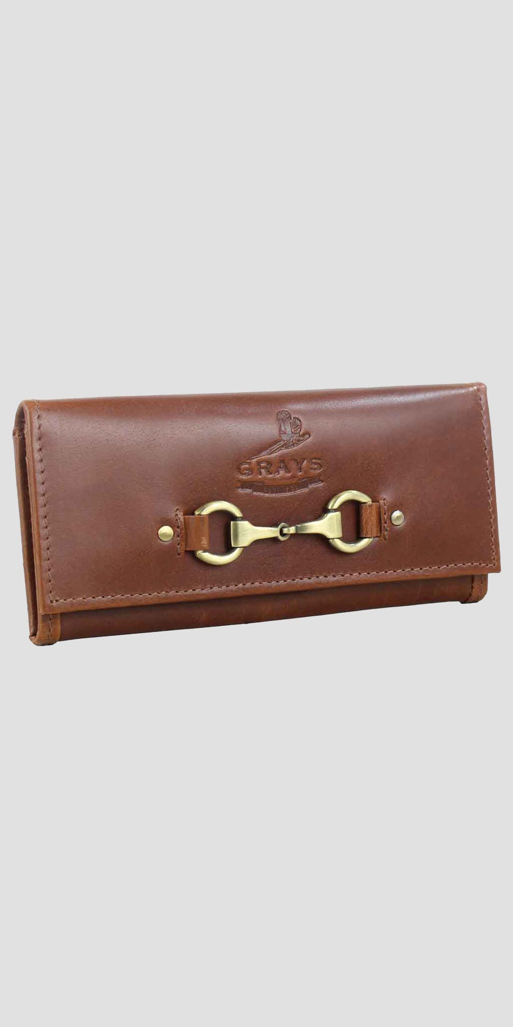Lily Snaffle Purse in Dark Tan Natural  Leather