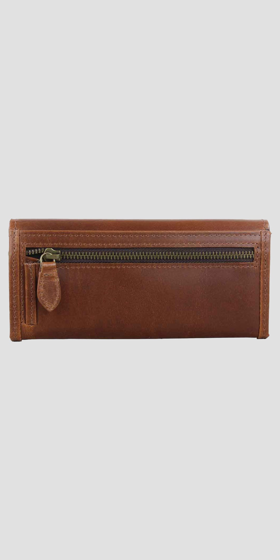 Lily Snaffle Purse in Dark Tan Natural  Leather