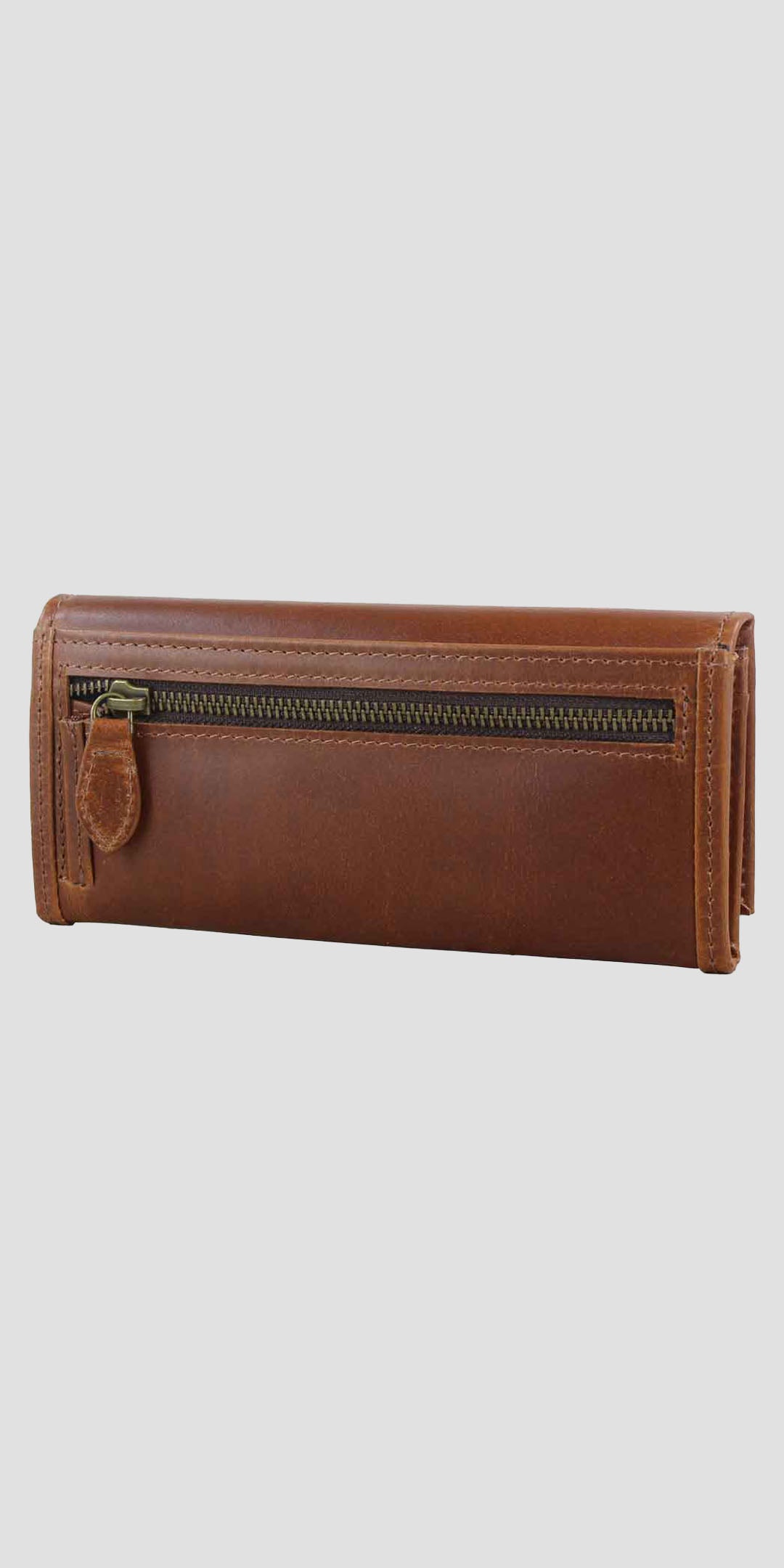 Lily Snaffle Purse in Dark Tan Natural  Leather