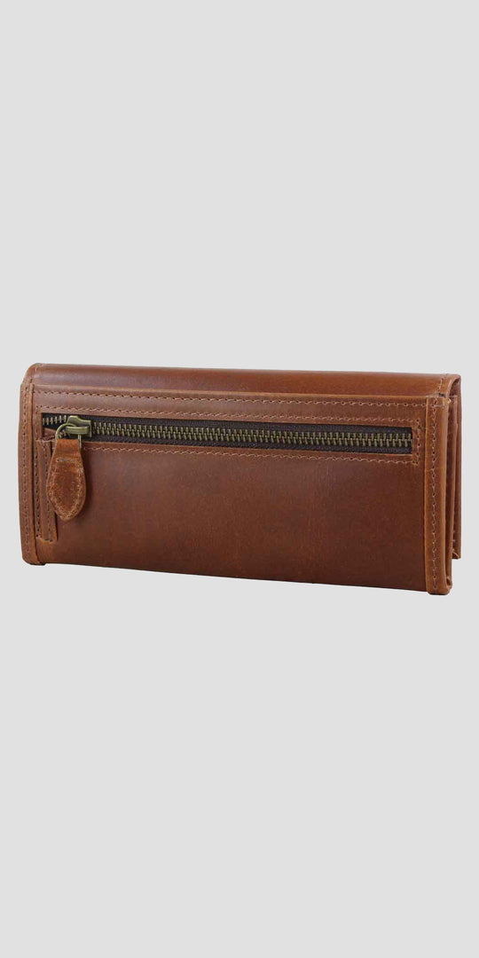 Lily Snaffle Purse in Dark Tan Natural  Leather