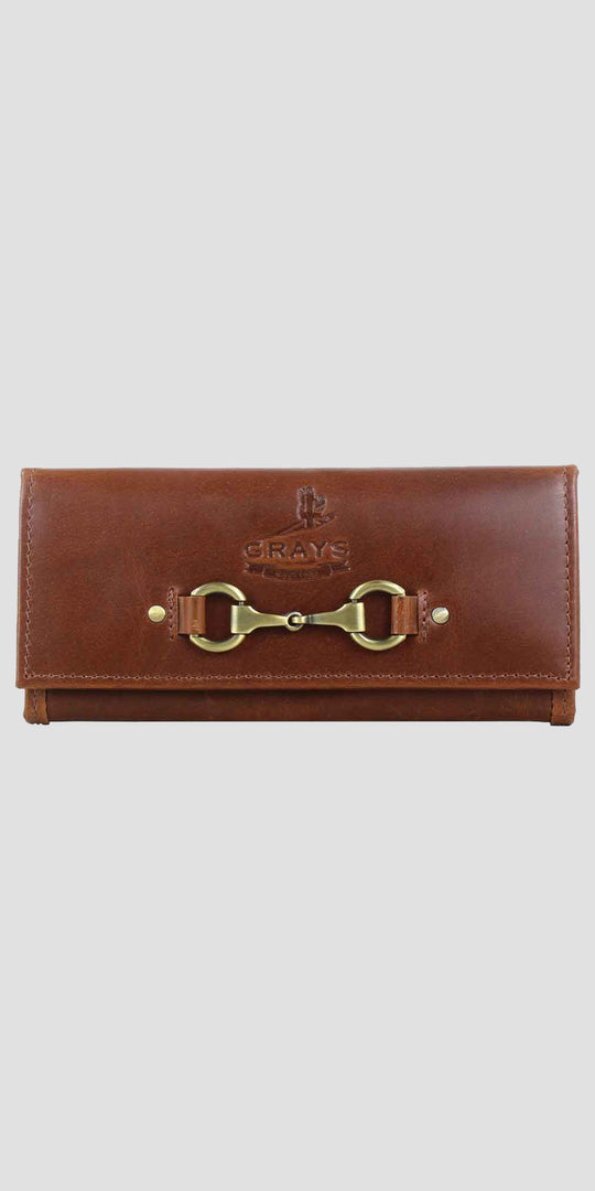 Lily Snaffle Purse in Dark Tan Natural  Leather