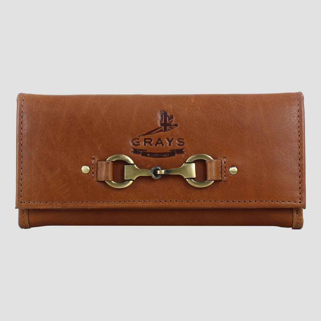 Lily Snaffle Purse in Soft Dark Tan Leather