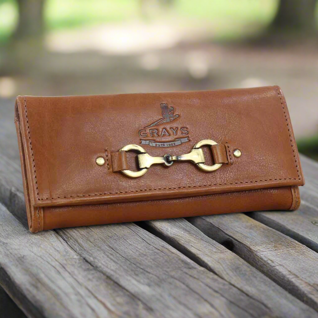 Lily Snaffle Purse in Soft Dark Tan Leather