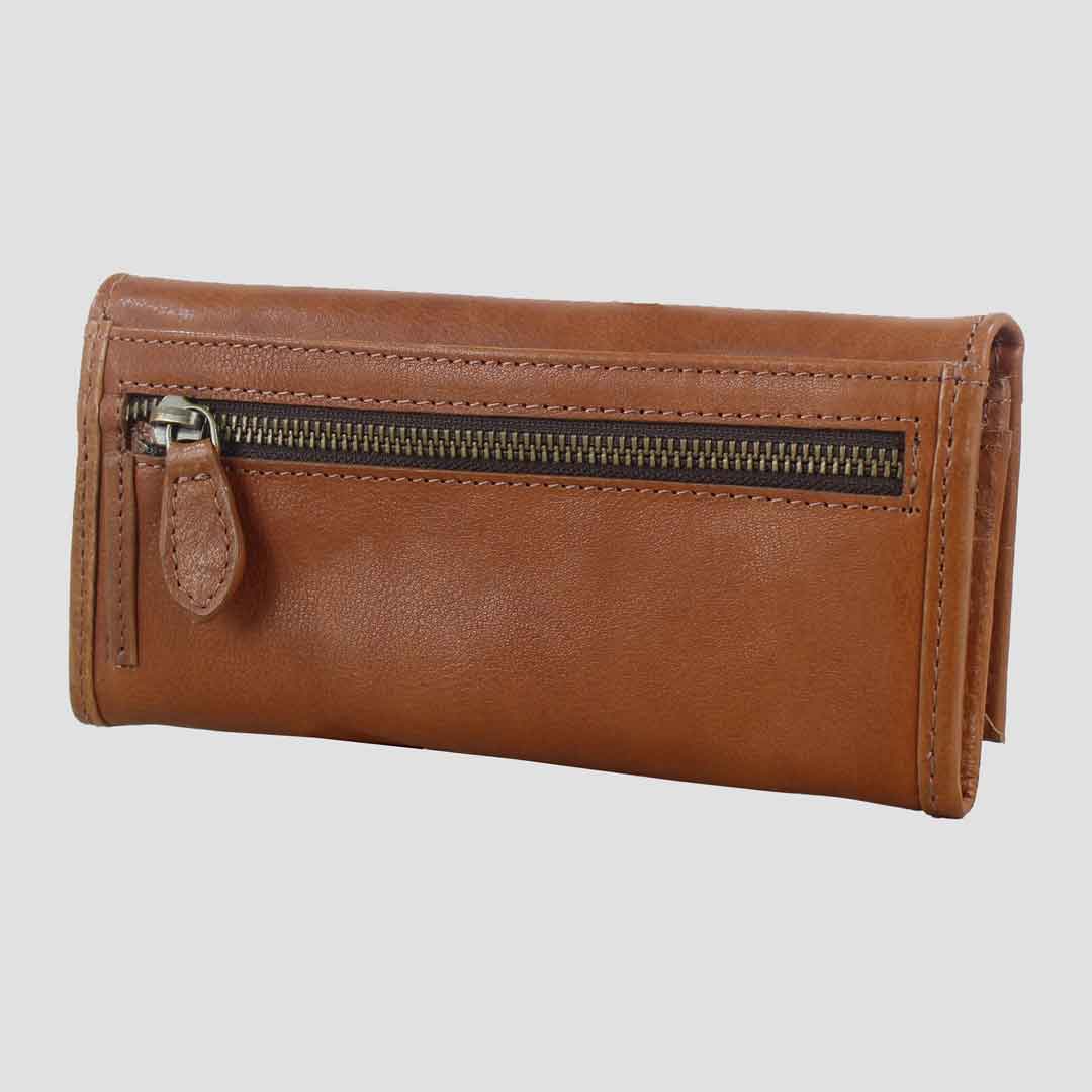 Lily Snaffle Purse in Soft Dark Tan Leather