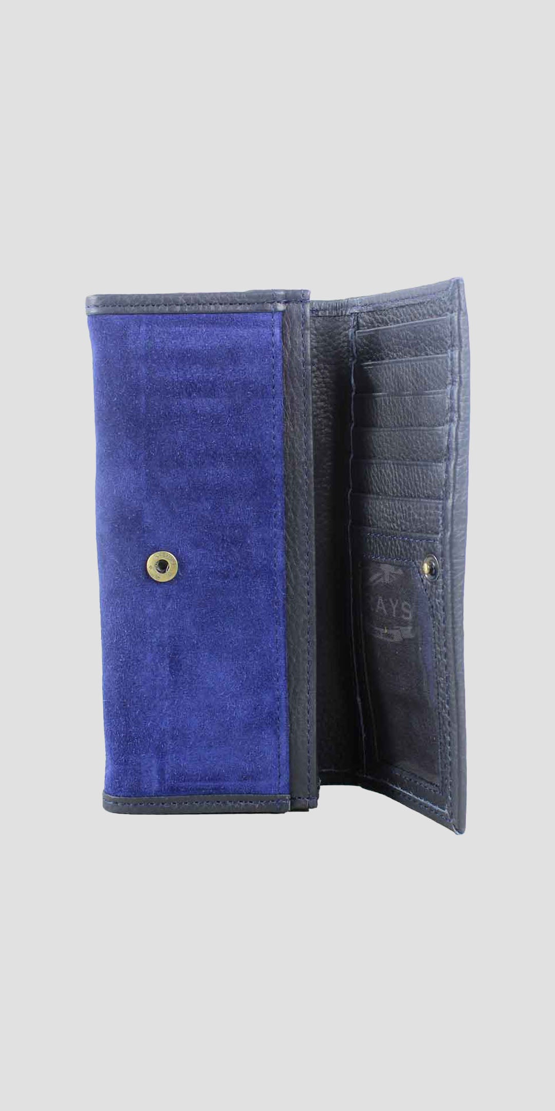 Lily Snaffle Purse in Leather and Suede Navy