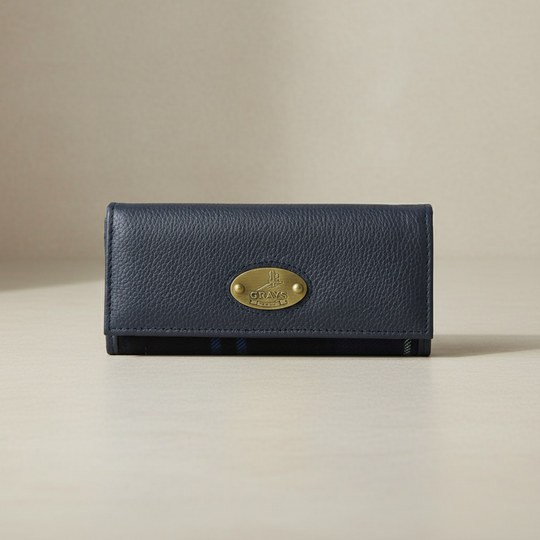 Lily  Purse in Navy and Tweed