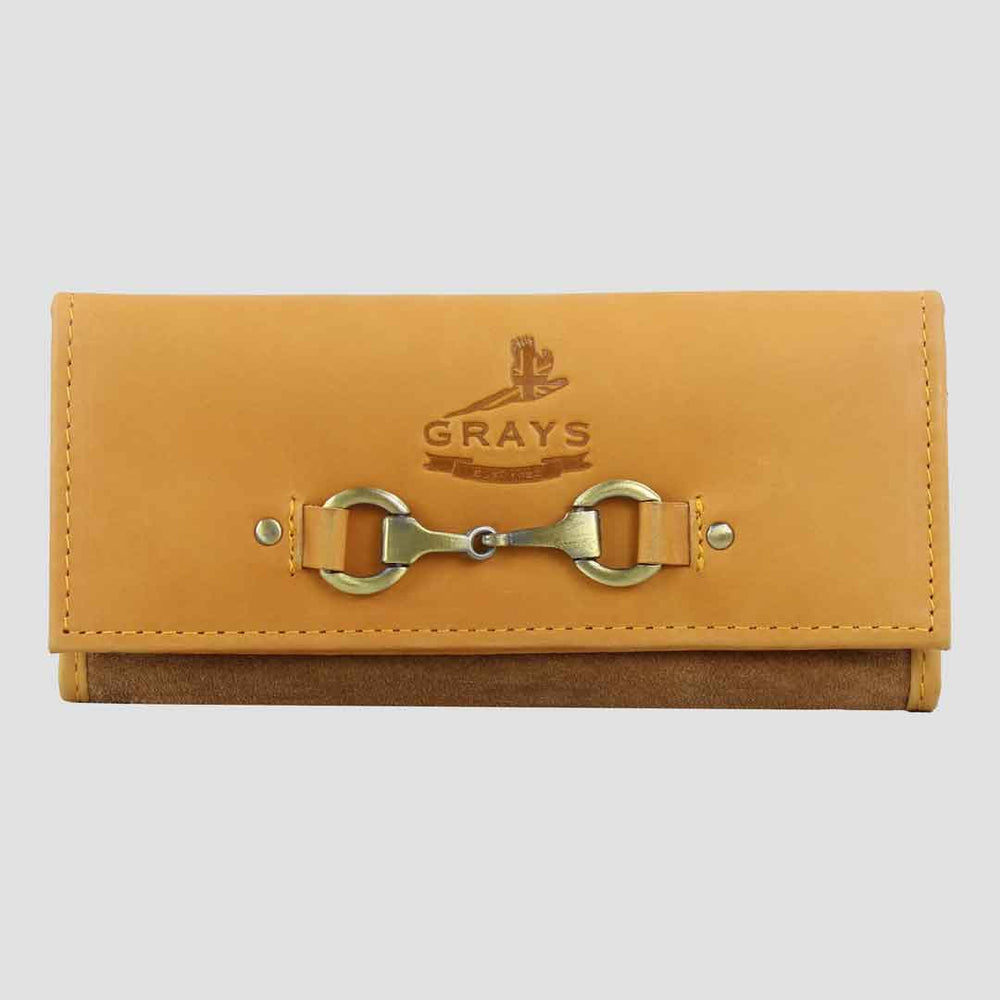 Lily Snaffle Purse in Smooth Tan Leather and Suede