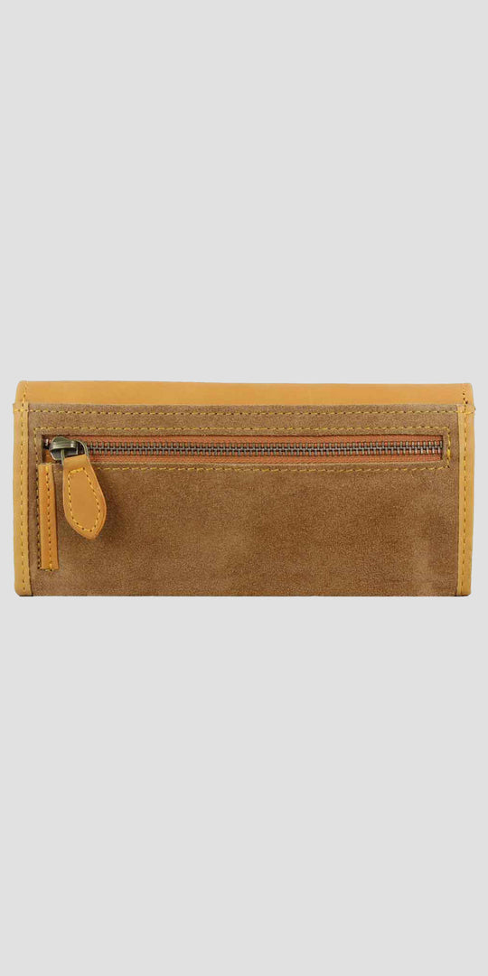 Lily Snaffle Purse in Smooth Tan Leather and Suede