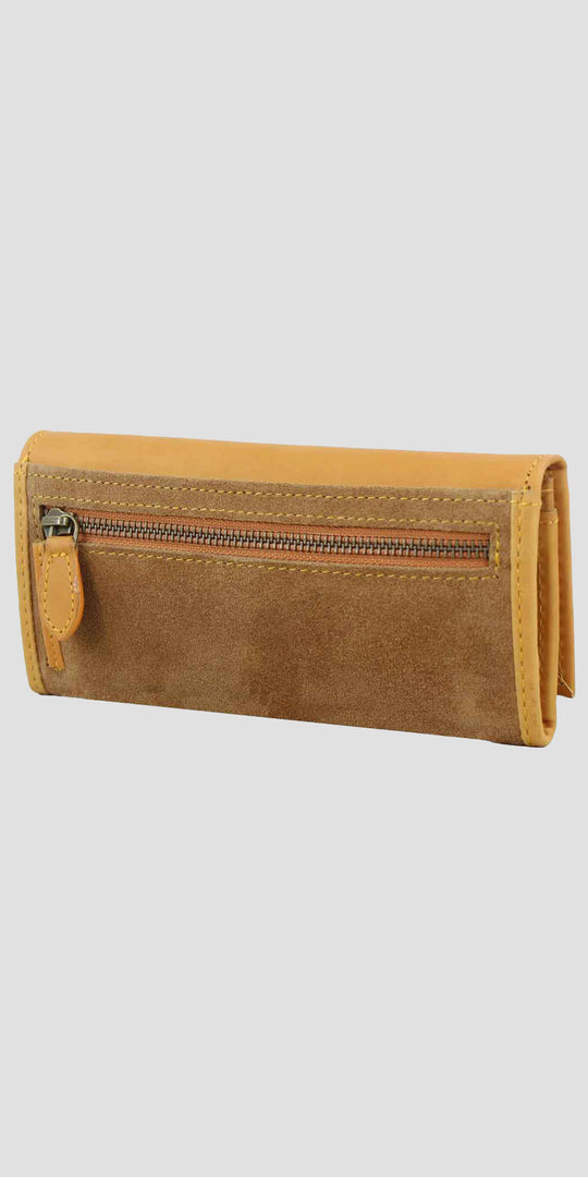 Lily Snaffle Purse in Smooth Tan Leather and Suede