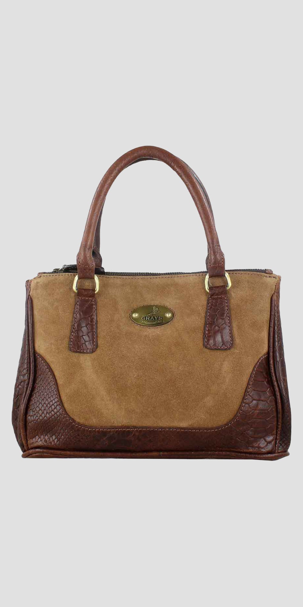 Jodie Handbag in Croc Leather with Suede