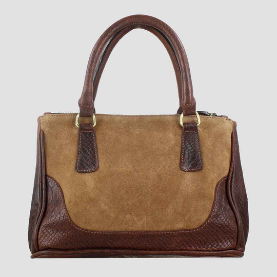 Jodie Handbag in Croc Leather with Suede