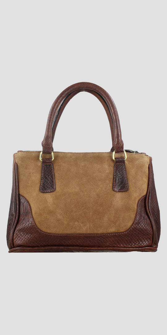 Jodie Handbag in Croc Leather with Suede
