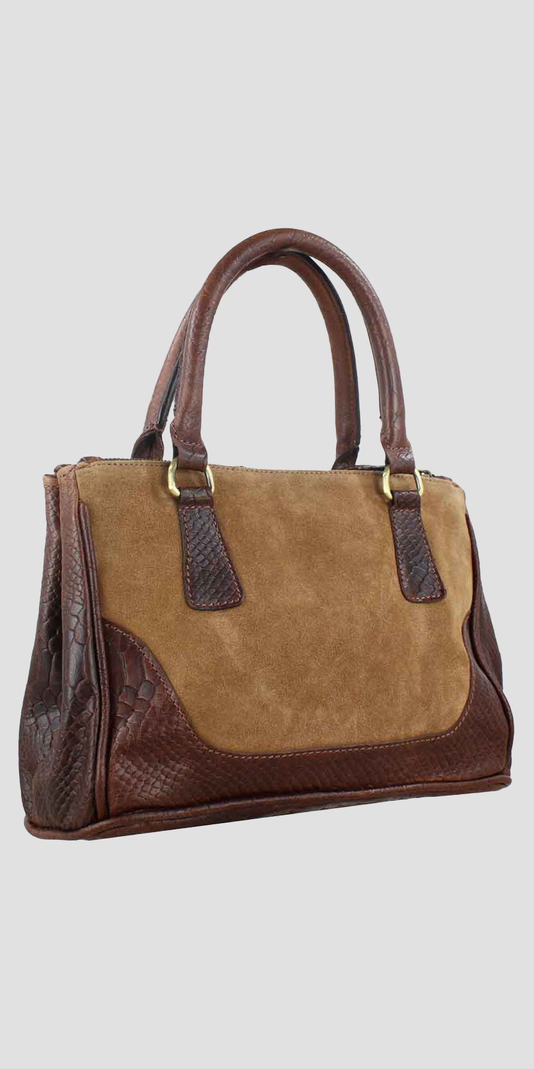 Jodie Handbag in Croc Leather with Suede