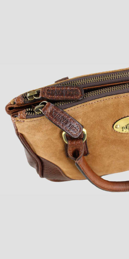 Jodie Handbag in Croc Leather with Suede