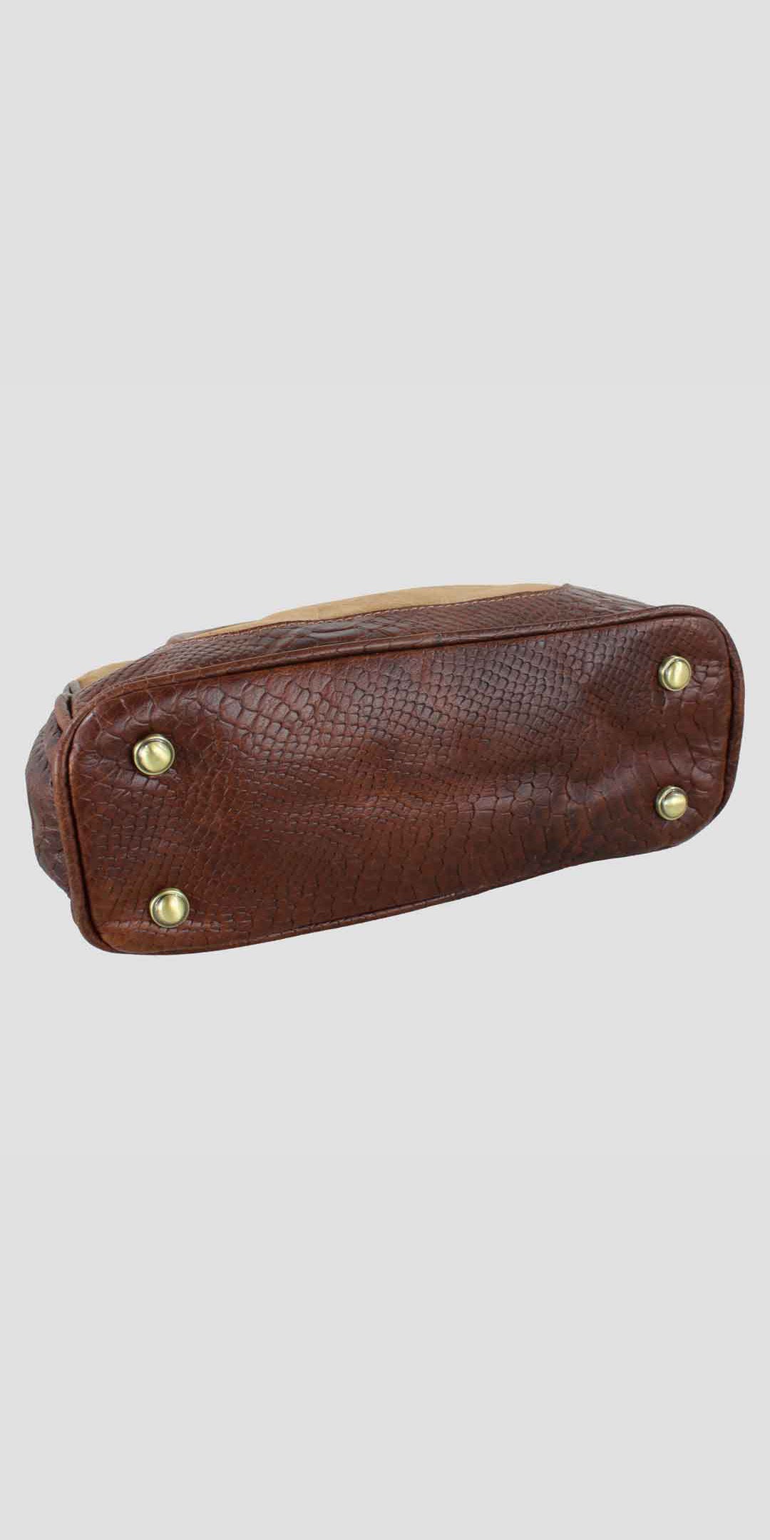 Jodie Handbag in Croc Leather with Suede