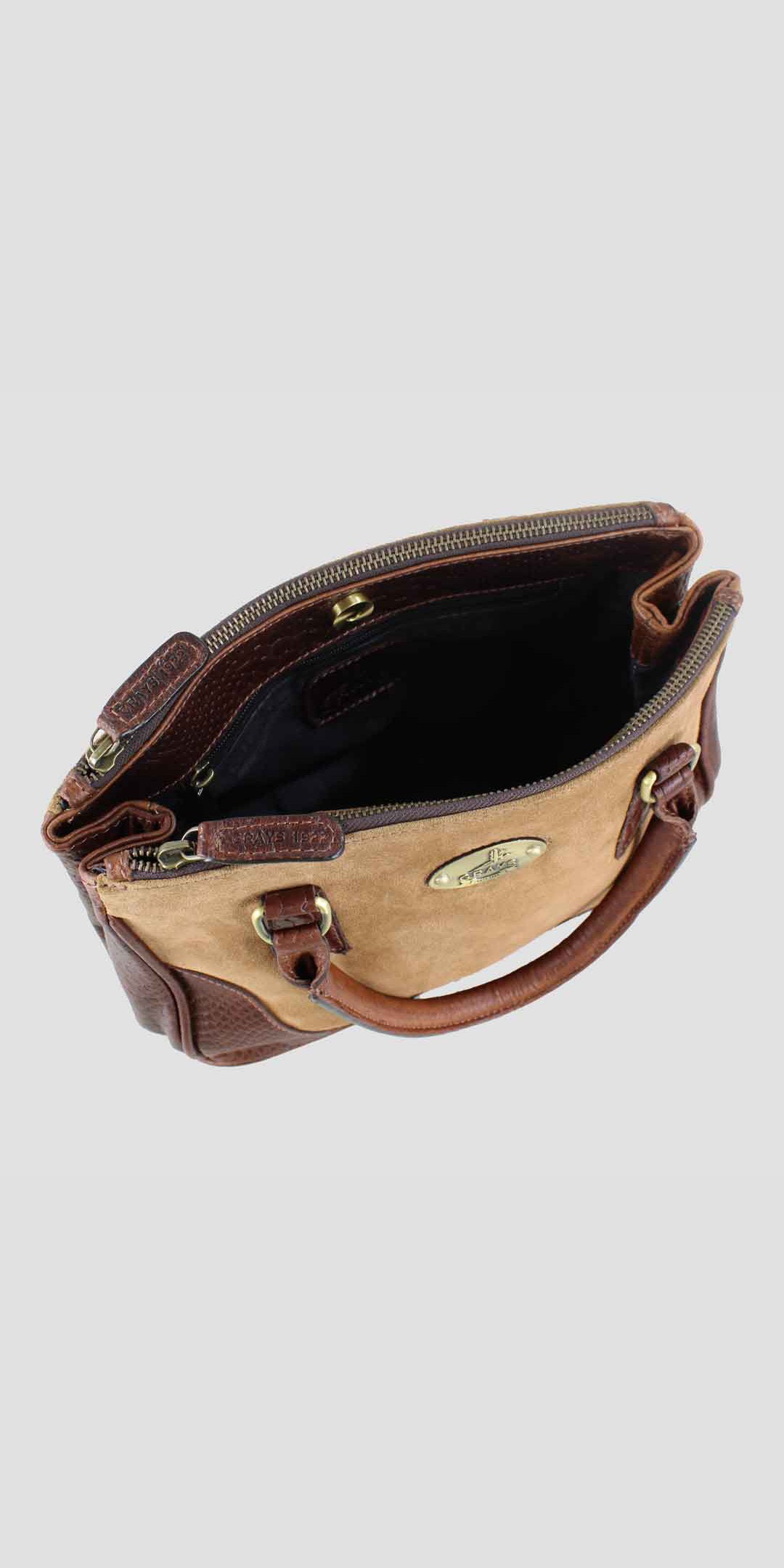 Jodie Handbag in Croc Leather with Suede