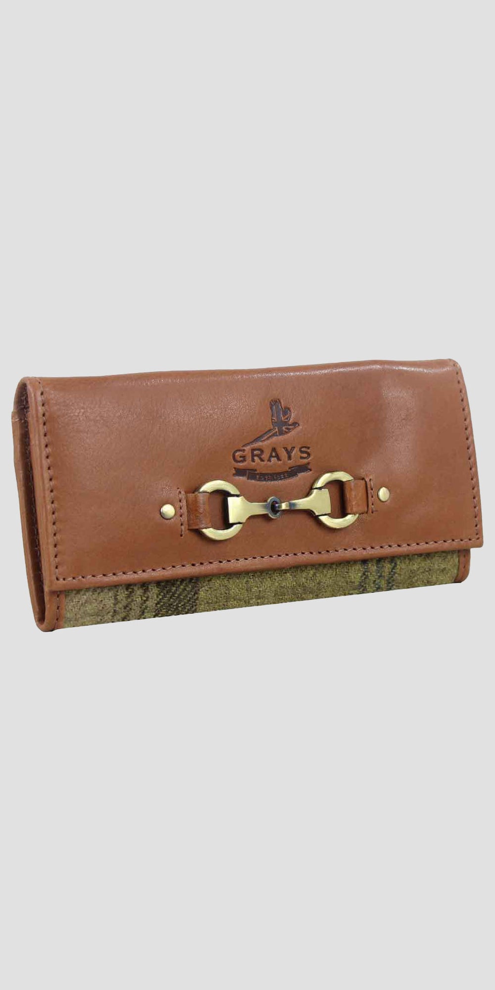 Lily Snaffle Purse in Soft Tan Leather and Tweed