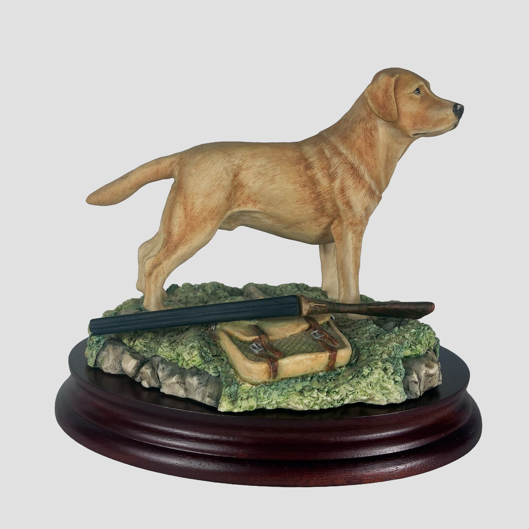 Labrador with Gun Standing in Yellow Border Fine Arts Dog Model