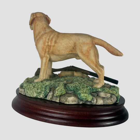 Labrador with Gun Standing in Yellow Border Fine Arts Dog Model