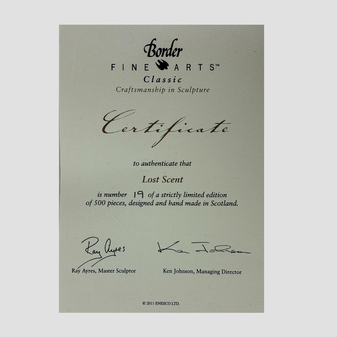 Lost Scent Border Fine Arts Hunting Dog Model Limited Edition Original Certificate