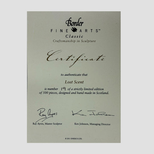 Lost Scent Border Fine Arts Hunting Dog Model Limited Edition Original Certificate