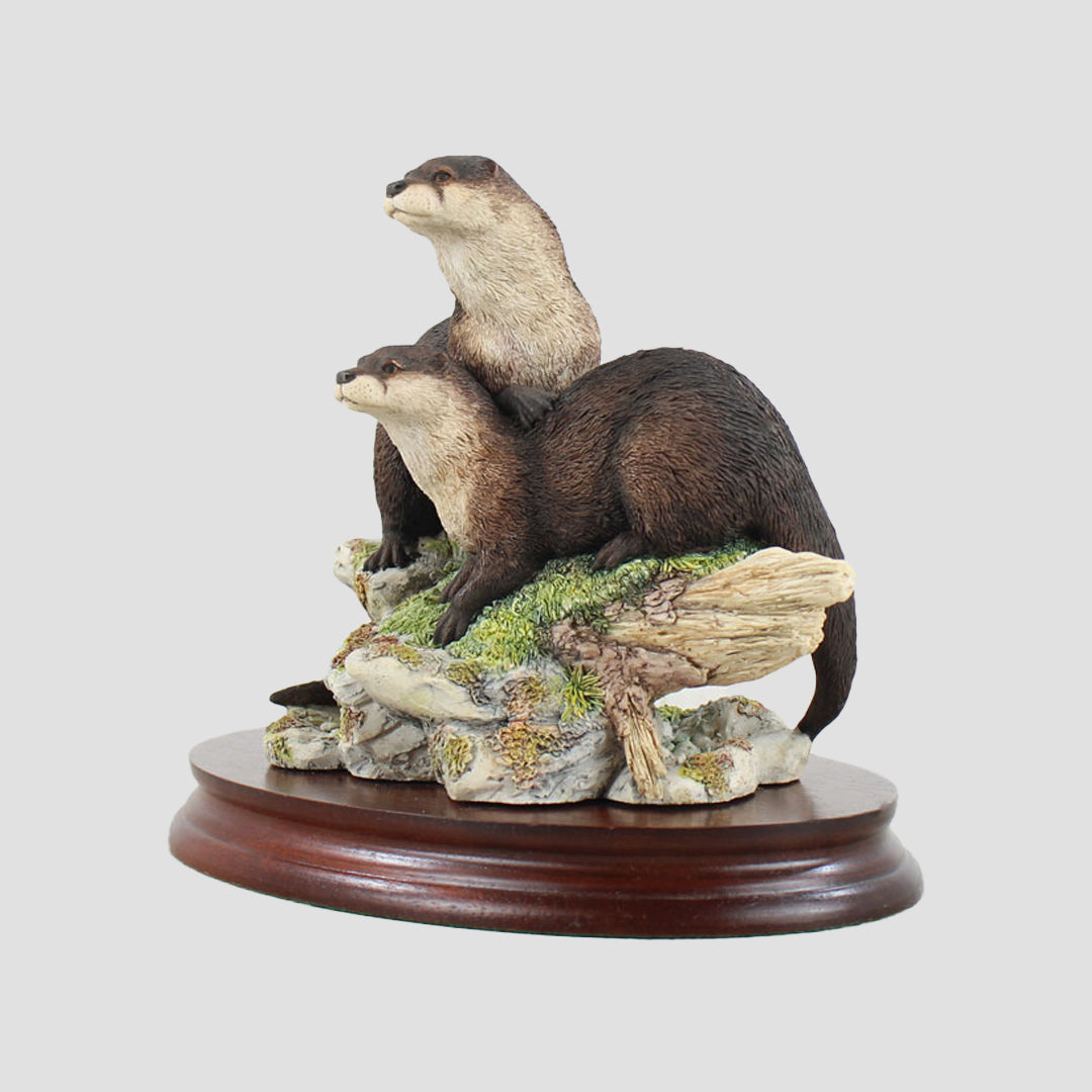 Spring Romance Border Fine Arts Otters