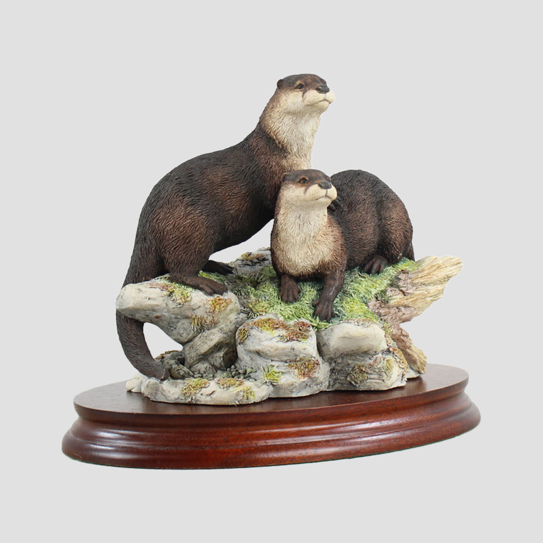 Spring Romance Border Fine Arts Otters