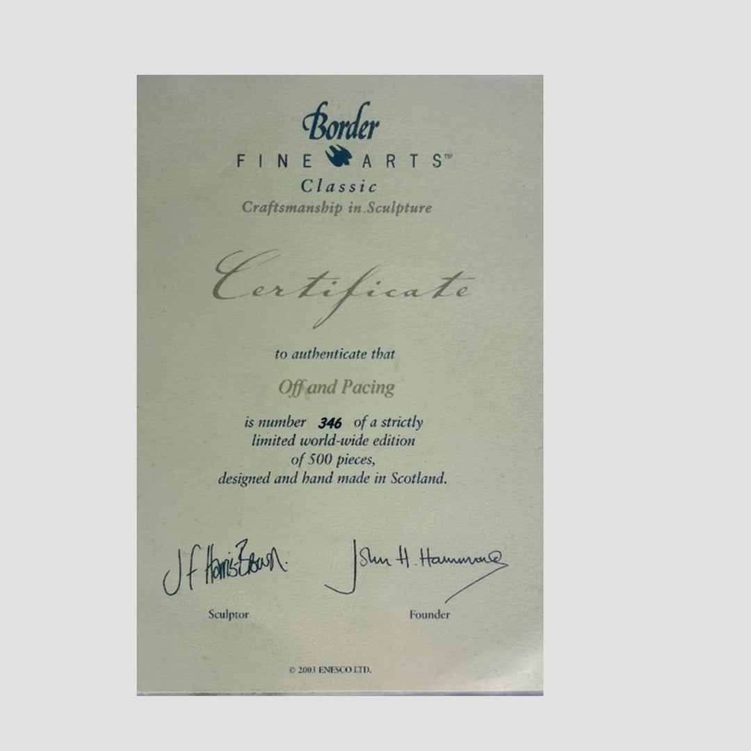 Off And Pacing Border Fine Arts Limited Edition Model With Original Certificate