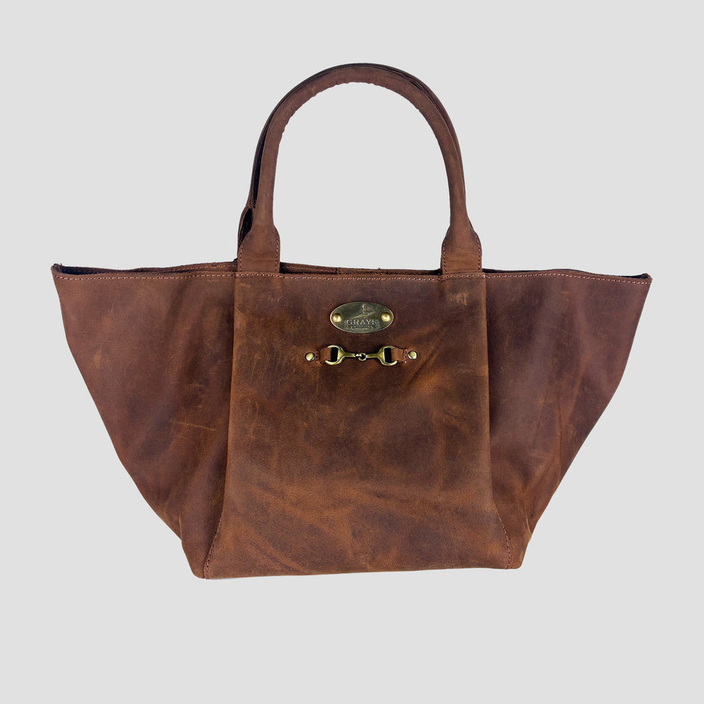 Olivia Midi Handbag in Hunter Leather with Snaffle Bit
