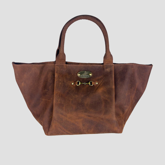 Olivia Midi Handbag in Hunter Leather with Snaffle Bit
