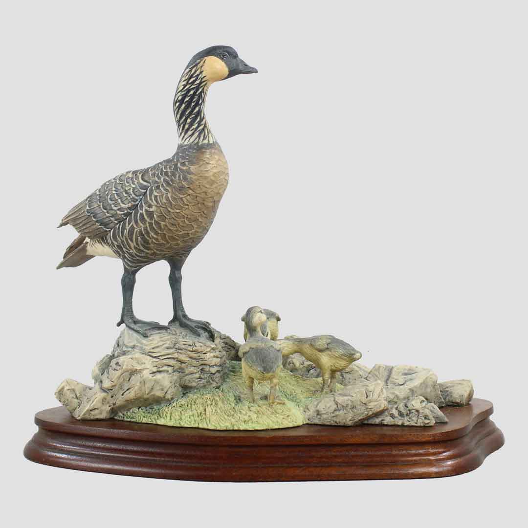 Hawaiian Goose And Goslings Border Fine Arts