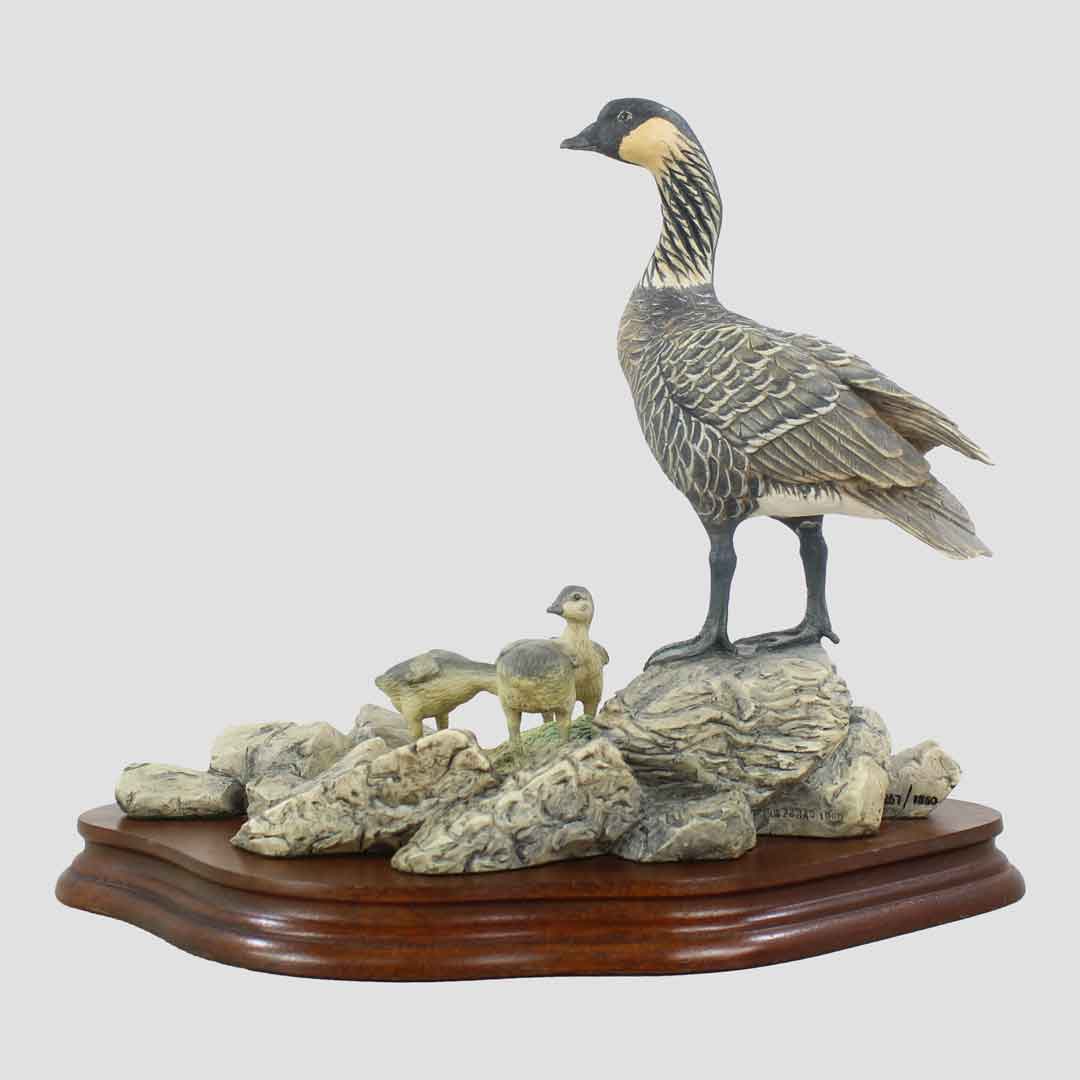 Hawaiian Goose And Goslings Border Fine Arts