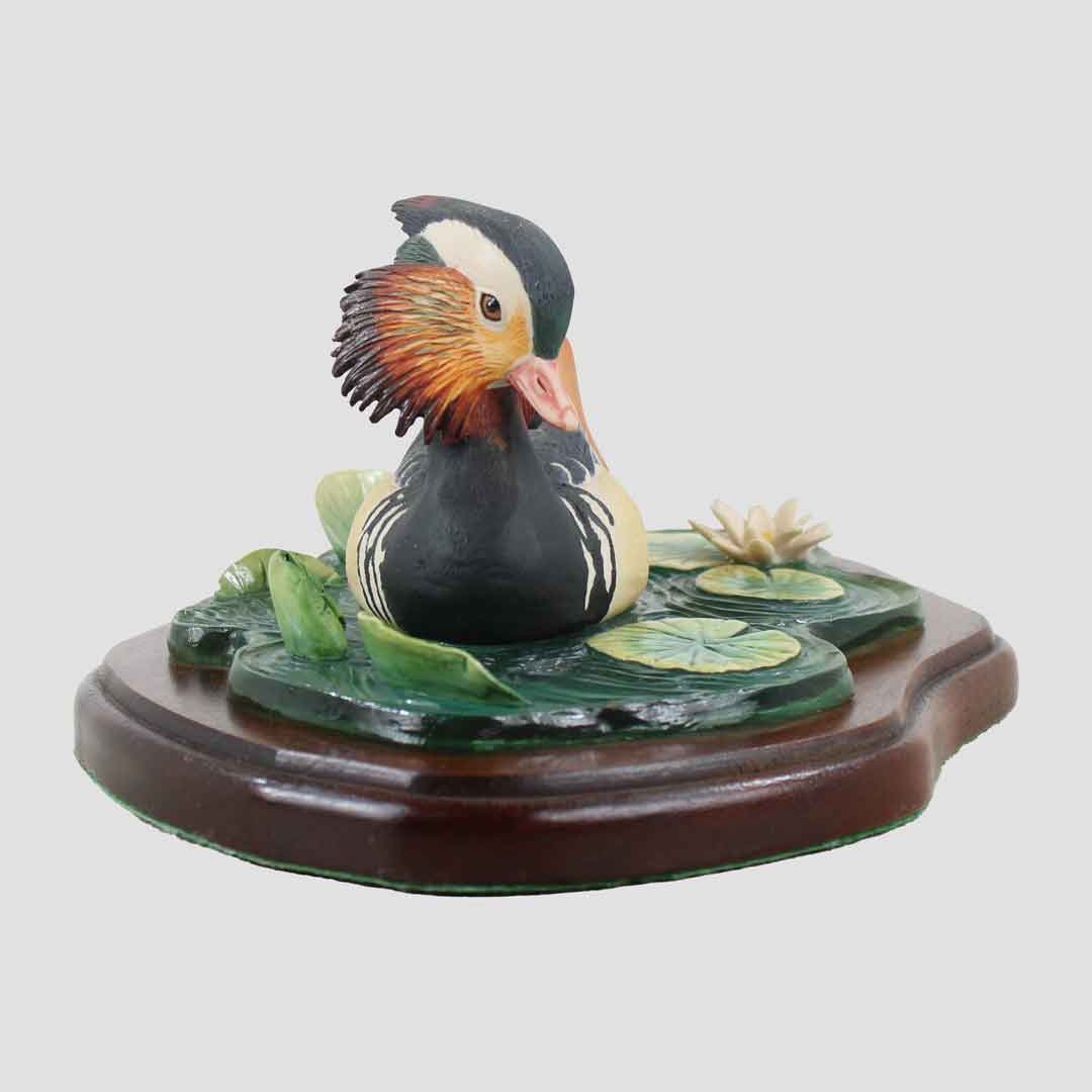 Mandarin Drake On Lily Pond Border Fine Arts Duck