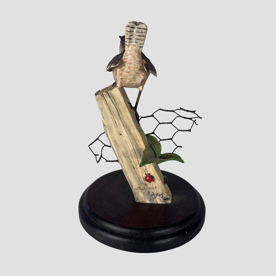 Wren on Post Border Fine Arts Bird Figurine