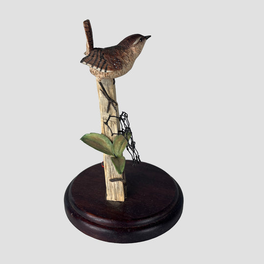 Wren on Post Border Fine Arts Bird Figurine