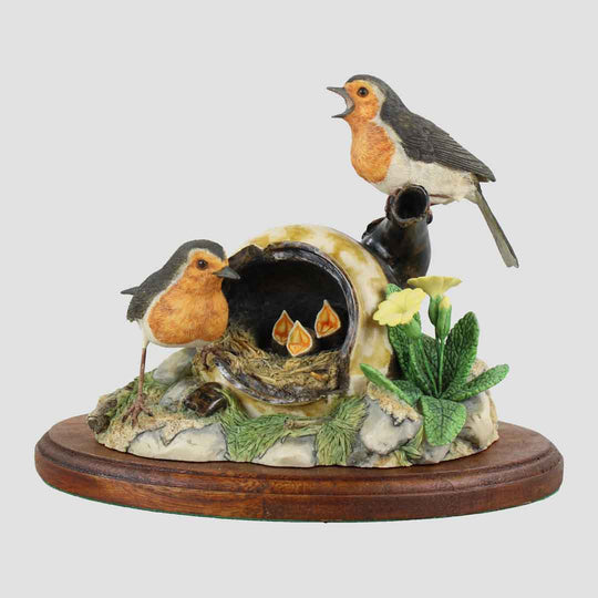 (New Plinth) Joys Of Spring Border Fine Arts Robins