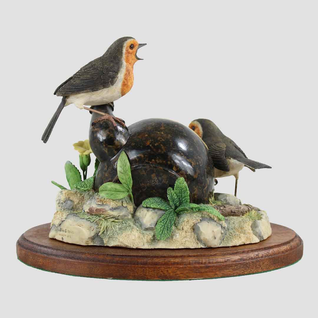 (New Plinth) Joys Of Spring Border Fine Arts Robins