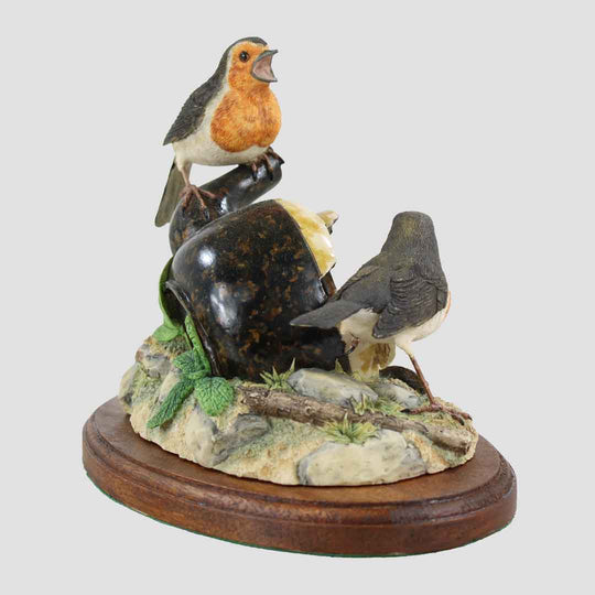 (New Plinth) Joys Of Spring Border Fine Arts Robins