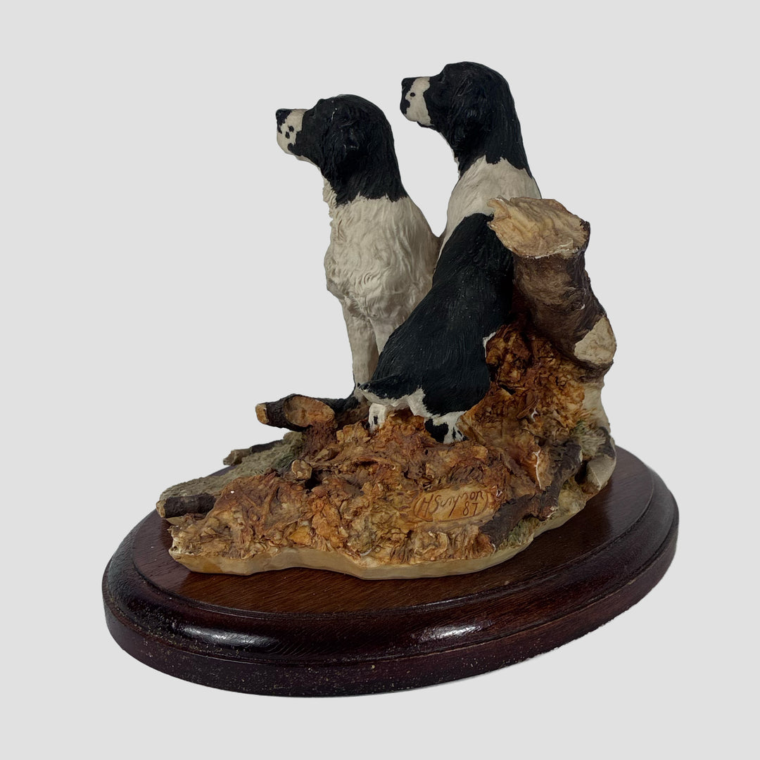 Pair of Black and White Springers By Sherratt &amp; Simpson Dog Model