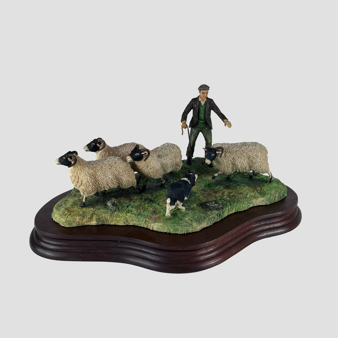 Shedding Shepherd and Sheep by  Border Fine Arts