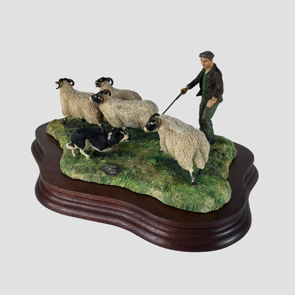 Shedding Shepherd and Sheep by  Border Fine Arts