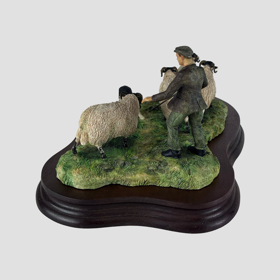 Shedding Shepherd and Sheep by  Border Fine Arts