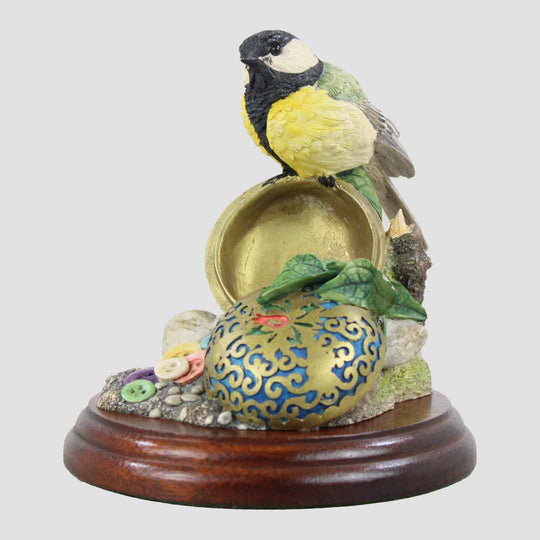 Great Tit On Button Box Border Fine Arts Birds